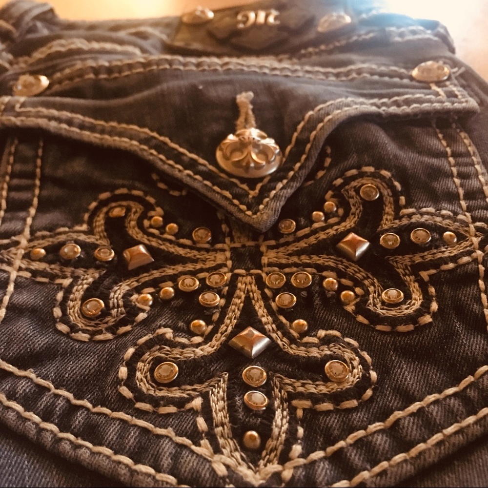 Miss Me Embellished Light Wash Skinnies